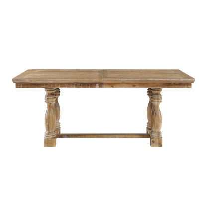 Traditional Farmhouse Style Dining Table with Leaf Extension 1pc