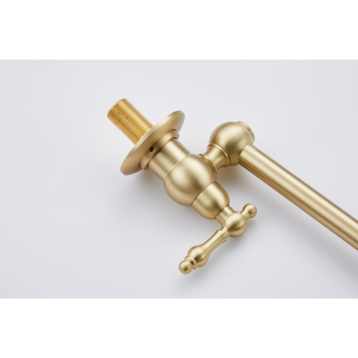 Wall Mount Folding Kitchen Pot Filler Faucet, Brushed Gold