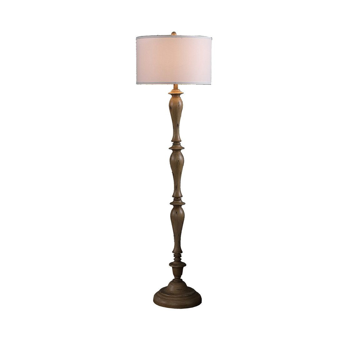 Coastal Wood Effect Polyresin Floor Lamp 61.5"