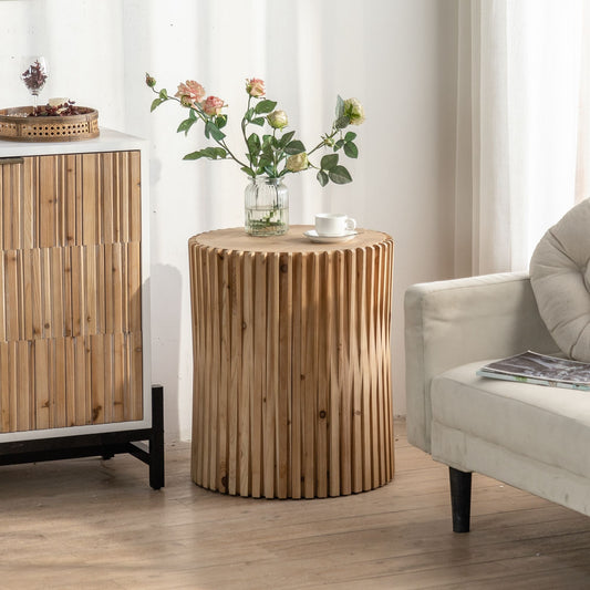 Accent Table with Vertical Texture