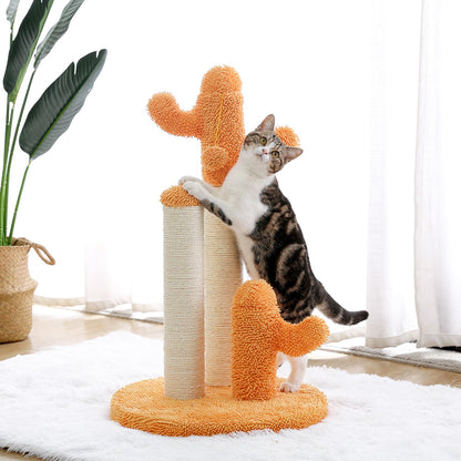 Cactus Cat Scratchers Scratch Pole with Natural Sisal Rope for Indoor Cats;  Vertical Cactus Cat Tree