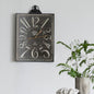 Vintage Black Rectangular Wall Clock with White Numerals, 25"