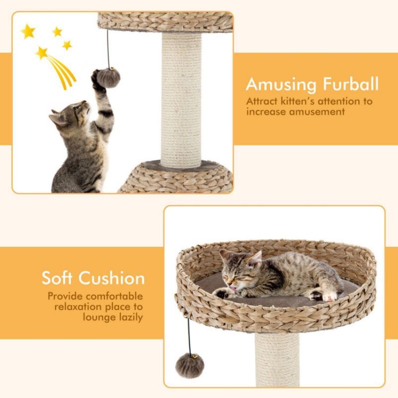 Hand-Made Cat Tree Tower with Jump Platform 28 Inches