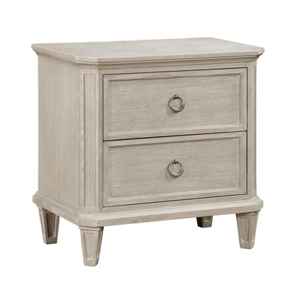 Traditional Design Nightstand 2 Drawer Bedside Cabinet, Clipped Corners