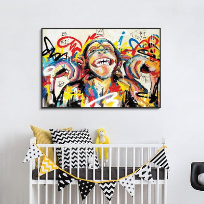 Laughing Monkey Oil Painting On Canvas (Various Sizes)