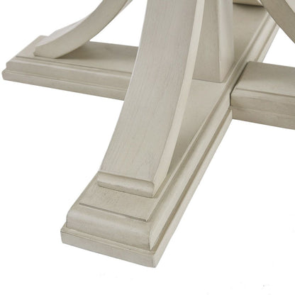 Solid Wood Finish Classic Design For Dining room, Antique Cream, 44"