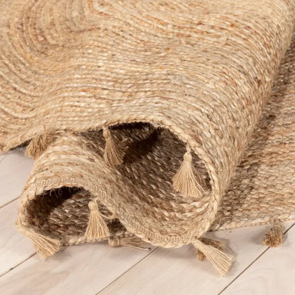 Bohemian Hand-Braided Jute Rug 4ft