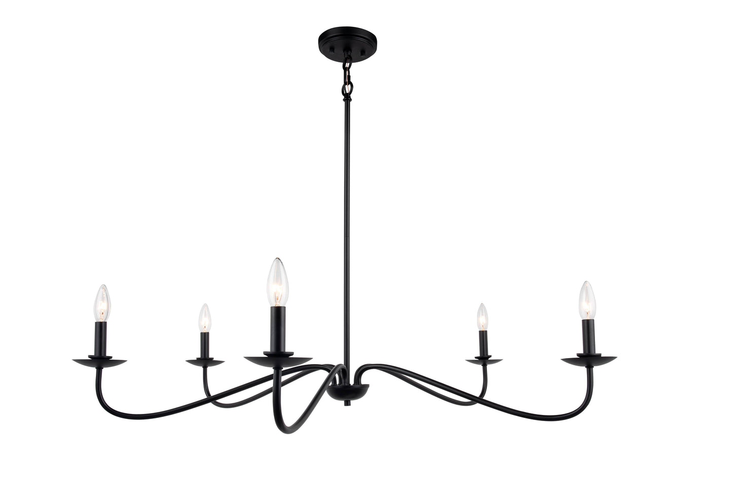 Ellie 40" Black Farmhouse Chandelier