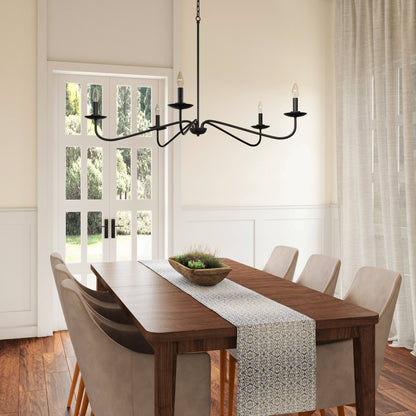 Ellie 40" Black Farmhouse Chandelier