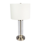 Luna Brushed Nickel Table Lamp with On/Off Switch Clear Glass Body Metal Base